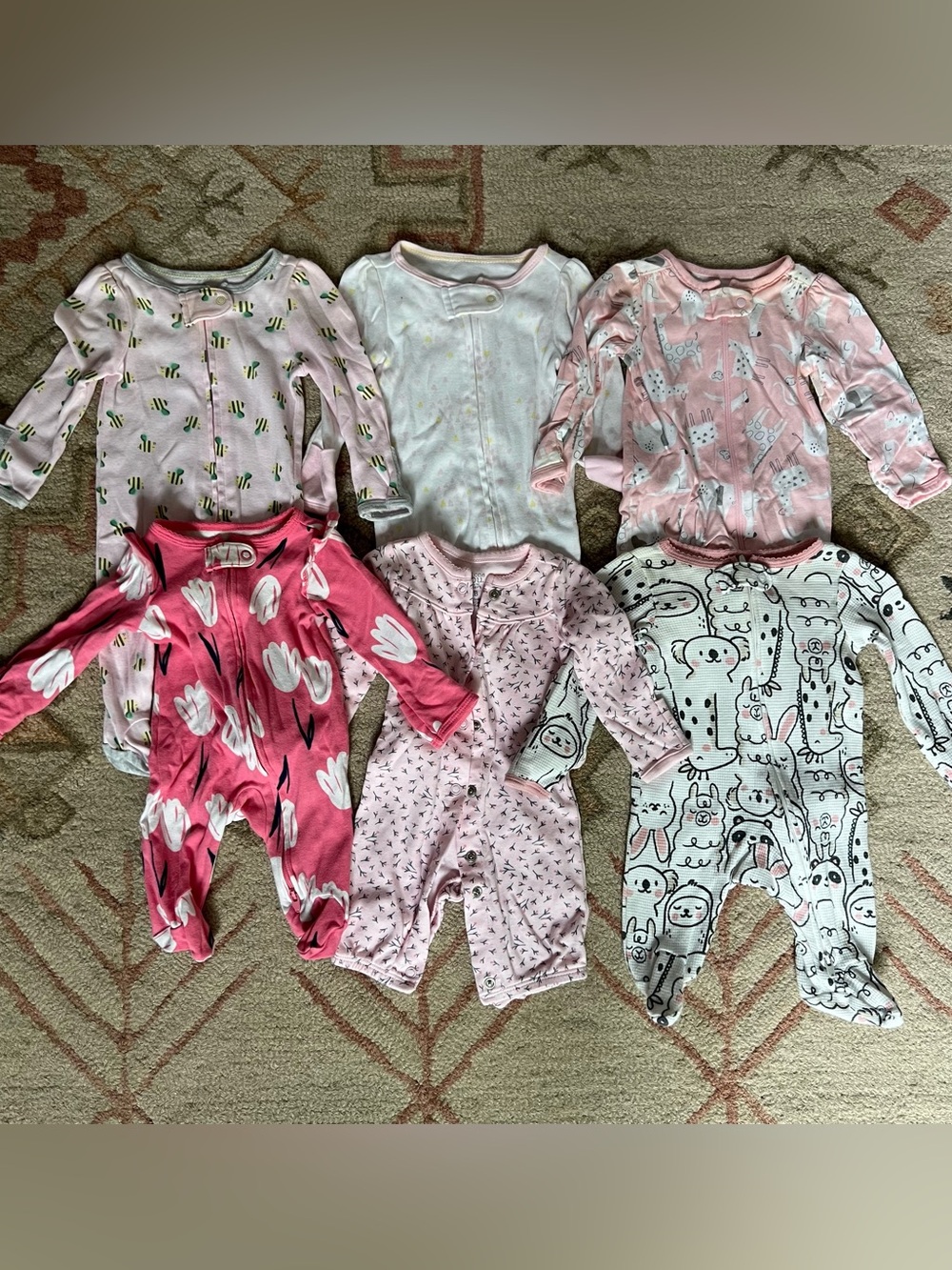 Newborn Baby Girl Sleepers Baby Pajamas Bundle